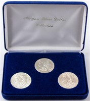 Coin 3 Morgan Silver $ 1879-S, 1880-S & 1881-S BU