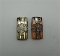 2 Eagle Butane Lighters Brass & Copper Finish