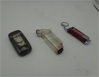 3 Lighters One W/ Nail Clippers Dragon & Flower