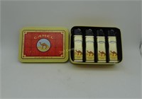 Camel Tin W/ 4 Lighters Cigarette Advertising 1995