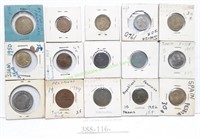 Fifteen (15) Foreign Coins