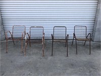 Four Rustic Metal Chairs