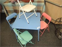 CHILDS FOLDING TABLE AND CHAIRS