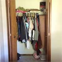 Contents of Bedroom Closet, Ladies Shirts, Bags
