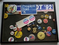 Showcase Full Of Political Buttons