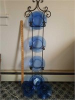 4ft. Iron Plate Rack and 6 Cobalt Plates