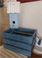 Blue Crate And Bird House
