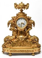 Louis XVI Gilt Bronze Mantel Clock, Paris c. 1850