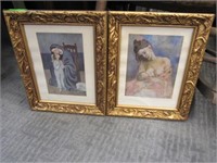 Two Pcs. Framed Art: Print of Mother & Child, Pica