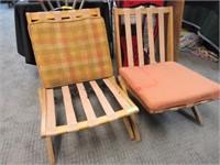 Pair of Knoll Mid Century Scissor Leg Chairs: One