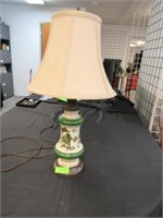 Painted China Table Lamp: 26 1/2" to Shade Finial