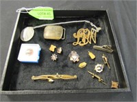 Collection of Jewelry Including Masonic Tie Clip,
