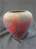 Raku Pottery Vessel: Signed David Dyson '96, 7 1/2