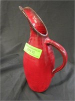 Two Pcs.: Cole? or Seagrove Red Glaze Pottery Ewer
