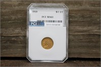 Rare 1910 MS63 $2.50 Indian Head Gold Coin