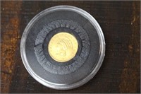 Rare 1856 AU $1 Gold Liberty Dollar