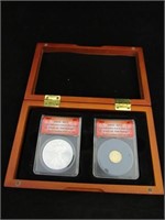 2010 25th Anniversary $5 Gold & Silver Coin First
