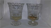 Pair of Crystal vases used for candlesticks