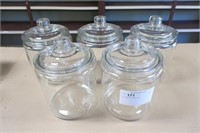 Lot - Glass jars with lids, 5 pcs.