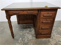 Antique Oak flat top desk