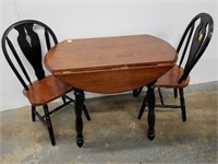 Three piece kitchen set with drop leaf table