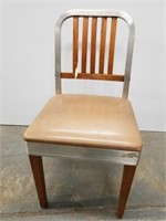 Vintage aluminum and wood office chair