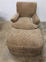 Upholstered Chair and ottoman