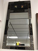 Lacquered Oriental wall mirror