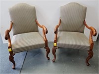Pair of formal open arm chairs