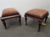 Two matching Victorian needle point foot stools