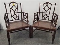 2 Oriental style arm chairs