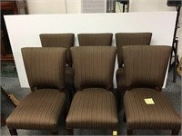 Six matching upholstered chairs