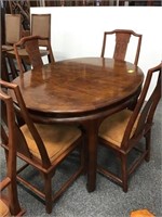Oriental style table with five chairs