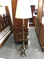 Brass and glass floor lamp