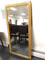 Large bamboo framed mirror