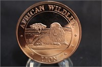 .999 1oz Copper Africa Lion Coin