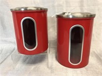Two Kitchen Canisters w/Window