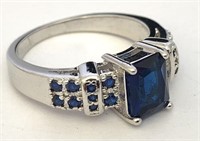 Sterling Silver and Blue Stone ring