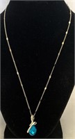 18K GF Luxury Blue Crystal Necklace