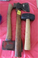 3PC ; 2 HATCHETS AND 1 SMALL SLEDGE HAMMER