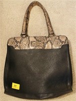 JESSICA SIMPSON PURSE , BLACK WITH SNAKE SKIN TOP