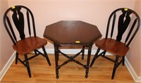 3 PC OCTAGON TABLE AND 2 CHAIRS