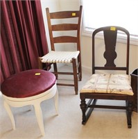 LOT OF ROCKING CHAIR , LADDER BACK CHAIR AND