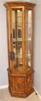 CURIO CABINET WITH MIRROR BACK AND LIGHT