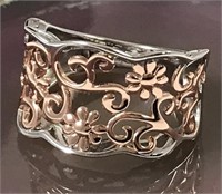 .925 Rose Gold Two Toned Flowers