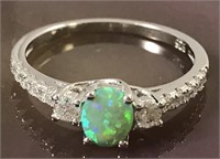 .925 Enchanted oval green lab opal