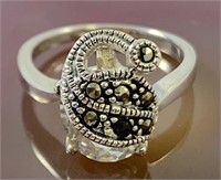 .925 Marcasite ring with CZ