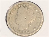 1889 V Nickel