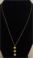 14K Gold 3 Heart Necklacke