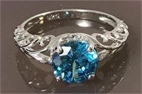 .925 Swirl Design Aqua and Clear